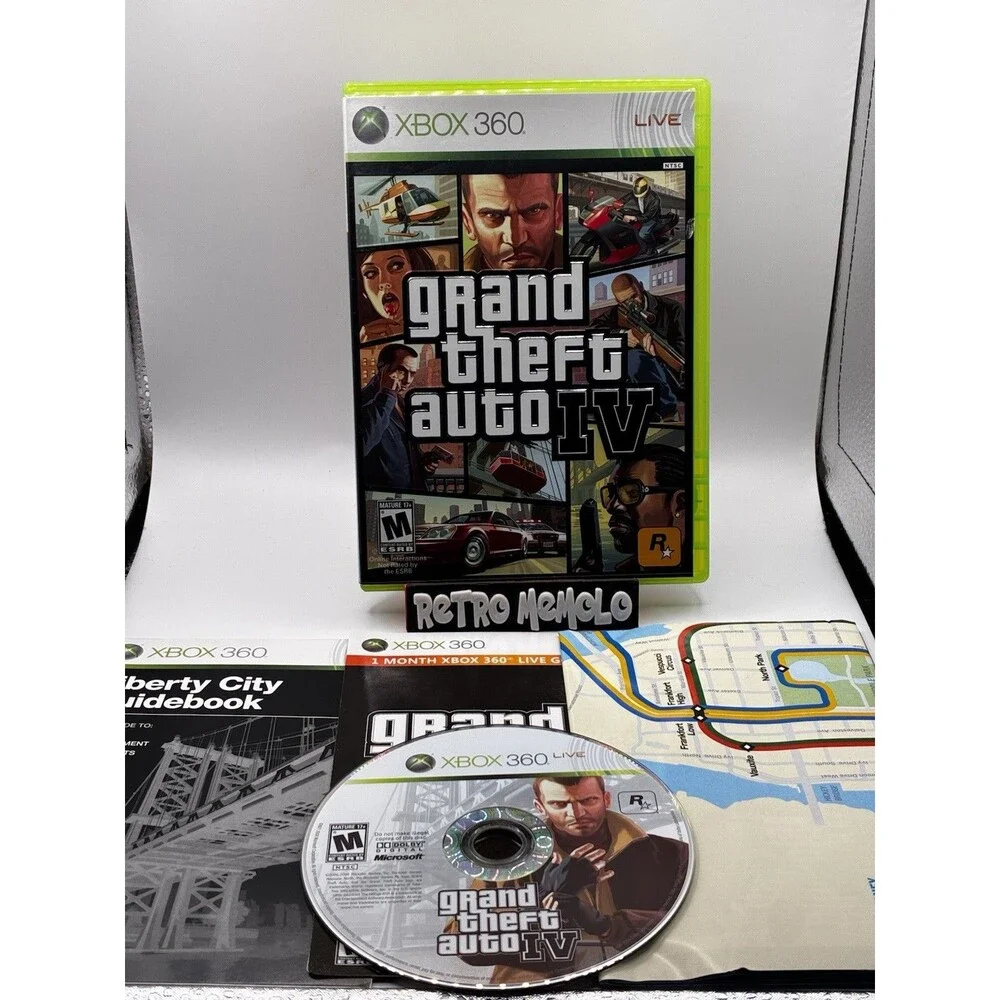 Grand Theft Auto IV 4 Xbox 360 + Map - Complete CIB